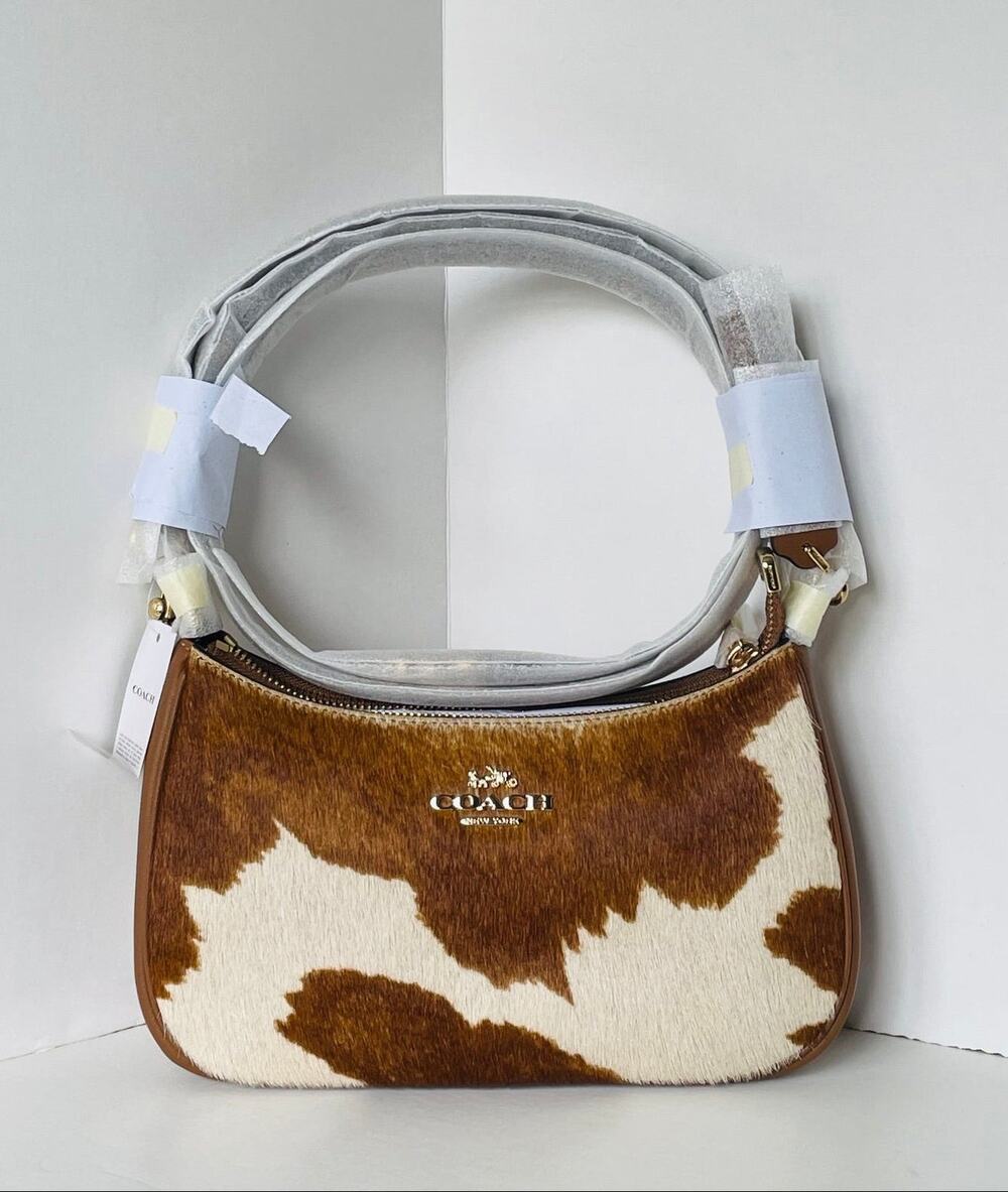 Coach Teri Cow Print Haircalf Shoulder Bag CDW45  F